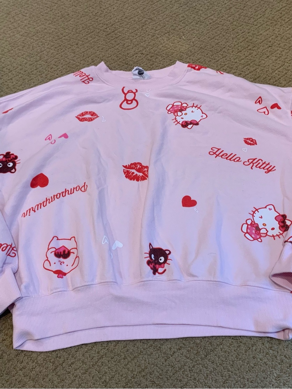 Sanrio Hello Kitty Pink Sweater Women’s Medium M Cute Graphic Pullover